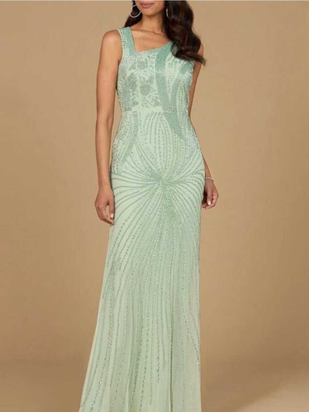 Size 4 Lara 28976 Formal Mint/Sage Green Evening Gown